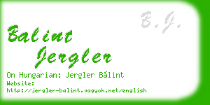balint jergler business card